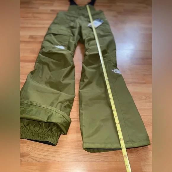 The North Face Women Sz XS Short freedom insulated Snow Ski bib Forest Olive New - Picture 11 of 16